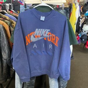 Nike Air Men's NYC Fleece Crew Sweatshirt Blue Void / HQ1101-492 / Med Pre Owned